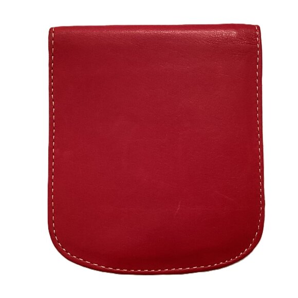 The Original Taxi Wallet, Leather, Red, Compact Design 4" X 3.5" - Picture 6 of 9